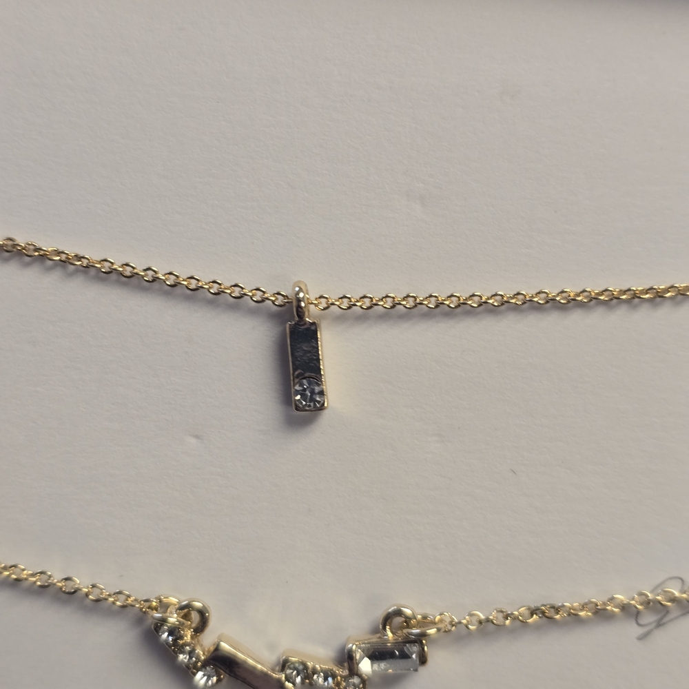 Kevia Gold-Plated Layered Necklace Set with Green Gem Accents - Picture 3 of 8
